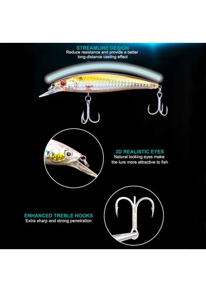 Balık Tutma Yaprakları Sert Levrek Yaprağı 3D Balık Gözleri 6 Kancalı (Yurt Dışından) fiyatları