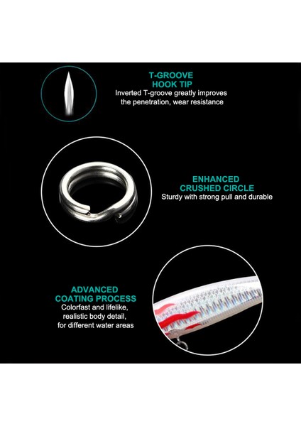 Balık Tutma Yaprakları Sert Levrek Yaprağı 3D Balık Gözleri 6 Kancalı (Yurt Dışından) modelleri