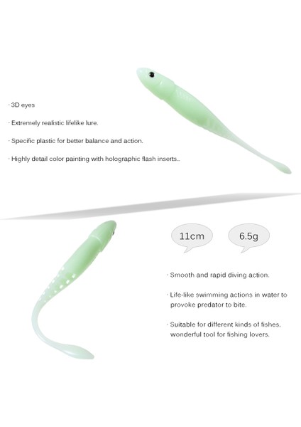 5 Adet Yumuşak Yemli Plastik Balık Tutma Yaprağı 3D Gözlü Uzun Kuyruklu (Yurt Dışından) indirimleri