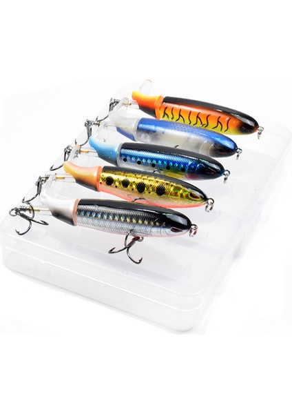 Gerçekçi Dönen Kuyruklu Yüzeysel Popper Balık Tutma Yaprağı (Yurt Dışından)