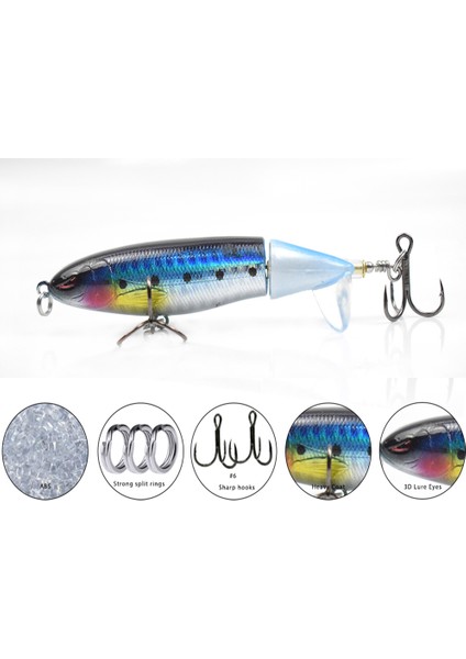 Gerçekçi Dönen Kuyruklu Yüzeysel Popper Balık Tutma Yaprağı (Yurt Dışından) fiyatları