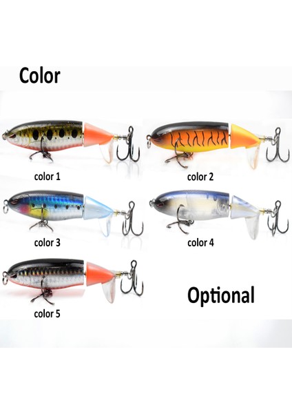 Gerçekçi Dönen Kuyruklu Yüzeysel Popper Balık Tutma Yaprağı (Yurt Dışından) indirimleri