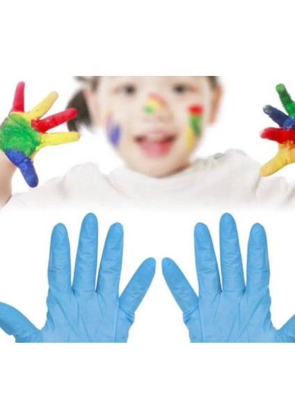 Nitril Kids Oyun Eldiveni Kırmızı&mavi 10'lu modelleri