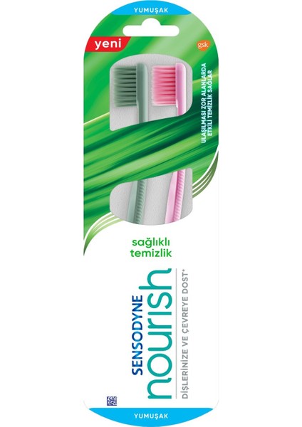 Nourish Sağlıklı Temizlik Yumuşak Diş Fırçası 1+1