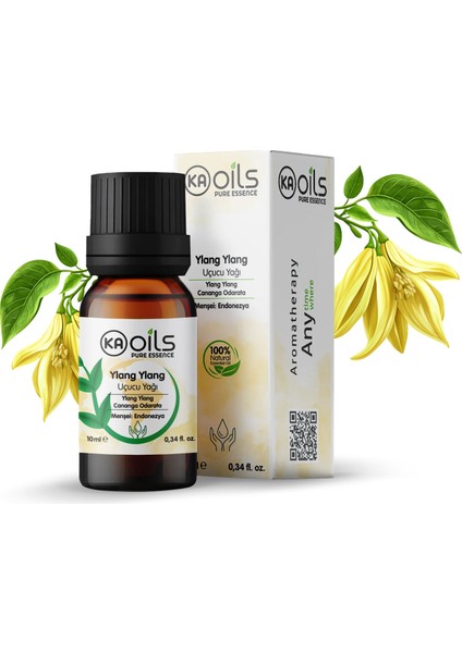 Ylang Ylang Uçucu Yağı 10 ml - %100 Saf ve Doğal Cananga Odorata Flower Oil