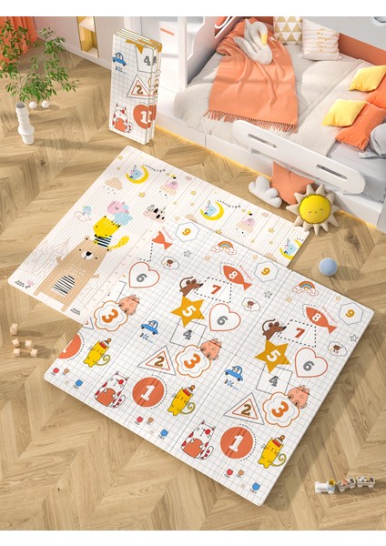 : Elfobaby Enjoy and Learn - Katlanabilir - Extra Large - Çift Yönlü - Oyun Halısı ve Matı 160X180 (Taşıma Çantalı)