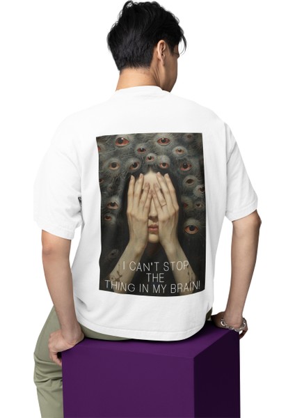 Korku Sanatı Baskılı Oversize Tişört