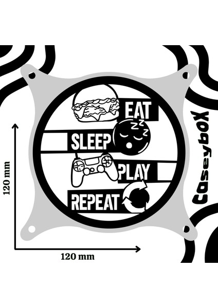 Game 120X120 mm Siyah Çerçeveli Oyun Pc Aksesuarı, Masaüstü Bilgisayar Üçlü Fan Kapağı
