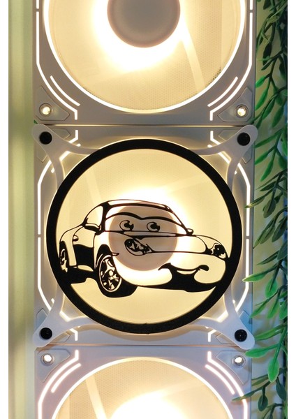 Sally 120X120 mm Beyaz Çerçeveli Oyun Pc Aksesuarı, Masaüstü Bilgisayar Fan Kapağı