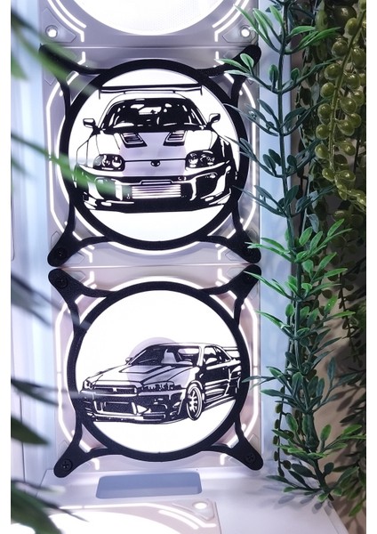 SUPRA-R34 120X120 mm Siyah Çerçeveli Pc Aksesuarı Masaüstü Bilgisayar Ikili Fan Kapağı