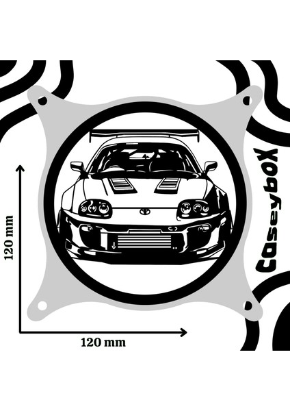 SUPRA-R34 120X120 mm Siyah Çerçeveli Pc Aksesuarı Masaüstü Bilgisayar Ikili Fan Kapağı