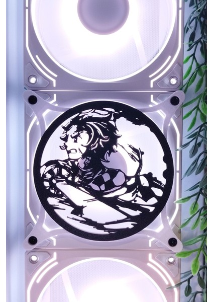 Tanjiro 120X120 mm Beyaz Çerçeveli Oyun Pc Aksesuarı, Masaüstü Bilgisayar Fan Kapağı fiyatları