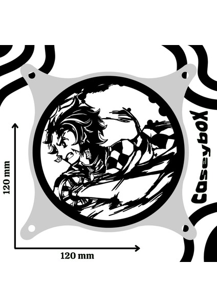 Tanjiro 120X120 mm Beyaz Çerçeveli Oyun Pc Aksesuarı, Masaüstü Bilgisayar Fan Kapağı modelleri