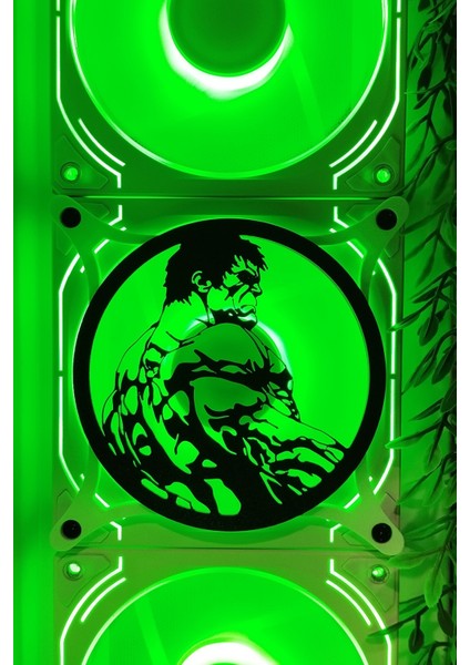 Hulk 120X120 mm Siyah Çerçeveli Oyun Pc Aksesuarı, Masaüstü Bilgisayar Fan Kapağı