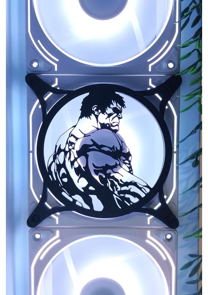 Hulk 120X120 mm Siyah Çerçeveli Oyun Pc Aksesuarı, Masaüstü Bilgisayar Fan Kapağı