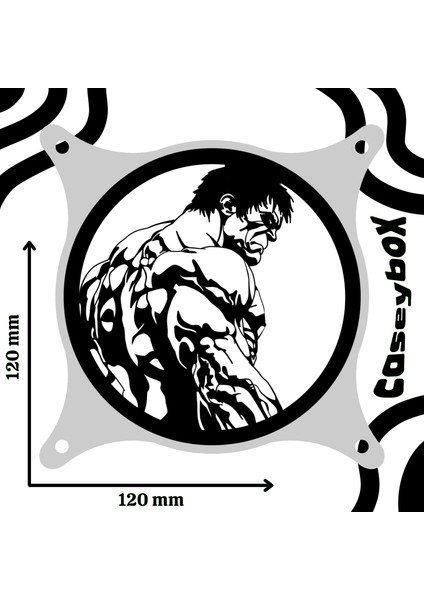 Hulk 120X120 mm Siyah Çerçeveli Oyun Pc Aksesuarı, Masaüstü Bilgisayar Fan Kapağı