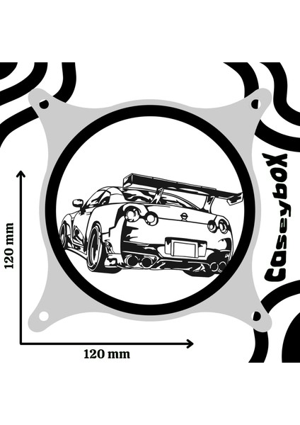 BMW-PORSCHE-R35 120X120 mm Beyaz Çerçeveli Pc Masaüstü Bilgisayar Üçlü Fan Kapağı modelleri