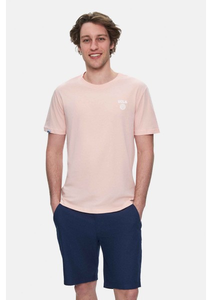 Bass Kahverengi Bisiklet Yaka Baskılı Standard Fit Erkek Tshirt
