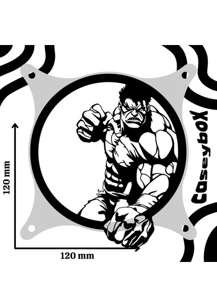 Hulk 120X120 mm Siyah Çerçeveli Pc Aksesuarı, Masaüstü Bilgisayar Fan Kapağı