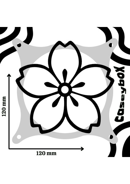 Sakura 120X120 mm Beyaz Çerçeveli Oyun Pc Aksesuarı, Masaüstü Bilgisayar Fan Kapağı