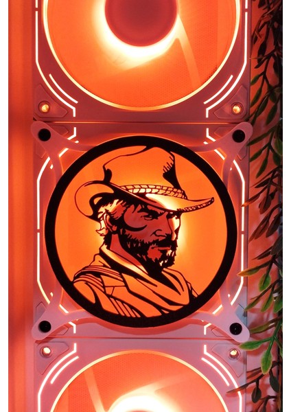 Red Dead Redemption 2 120X120 mm Beyaz Çerçeveli Pc Masaüstü Bilgisayar Fan Kapağı