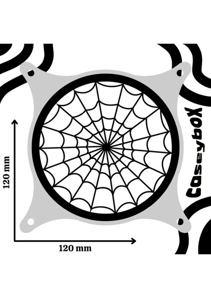 Örümcek Ağı 120X120 mm Siyah Çerçeveli Oyun Pc Aksesuarı, Masaüstü Bilgisayar Fan Kapağı