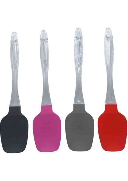 Plastik Saplı Silikon Spatula Yanmaz Yapışmaz Spatula