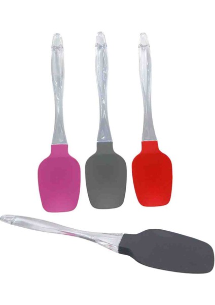 Plastik Saplı Silikon Spatula Yanmaz Yapışmaz Spatula