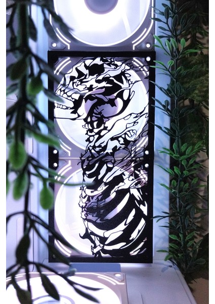 Skeleton 120X240 mm Siyah Çerçeveli Pc Aksesuarı, Masaüstü Bilgisayar Fan Kapağı