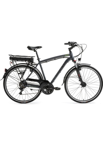Comet Elektrikli Bisiklet 52 cm V 28 Jant 21 Vites Parlak Gri Sarı