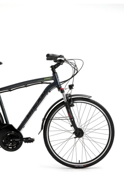 Comet Elektrikli Bisiklet 52 cm V 28 Jant 21 Vites Parlak Gri Sarı fiyatları