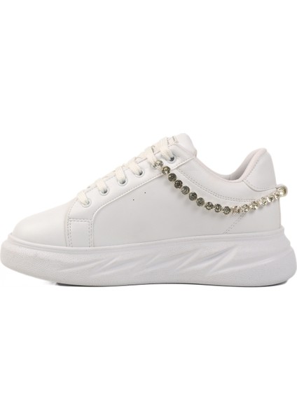 Beyaz Taşlı Kadın Sneaker 7081 Z fiyatları
