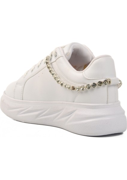 Beyaz Taşlı Kadın Sneaker 7081 Z fırsatları