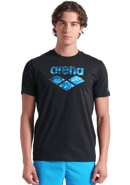 Water Prints Erkek Siyah Günlük Stil T-Shirt 009403500