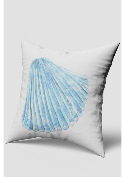 Mavi Beyaz Istiridye Marin Desenli Kırlent Kılıfı