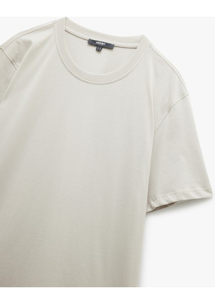 Pamuklu Kısa Kollu Bisiklet Yaka Erkek Basic Tişört modelleri