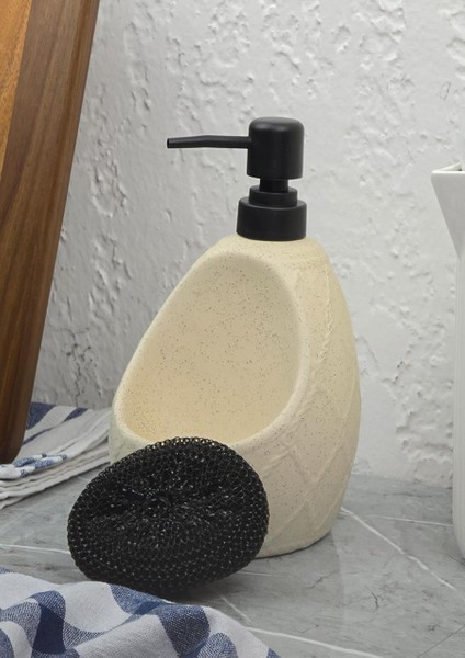 Taş Desenli Sıvı Sabunluk - Sünger Hazneli Mutfak Sabunluğu - 700 ml - Prizma Desen