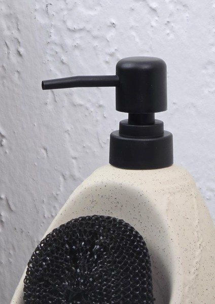 Taş Desenli Sıvı Sabunluk - Sünger Hazneli Mutfak Sabunluğu - 700 ml - Prizma Desen