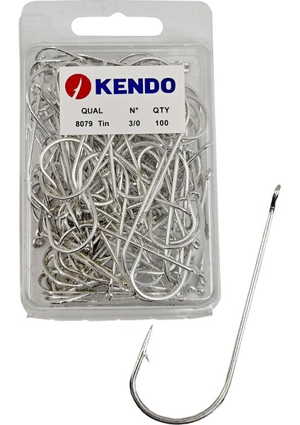 8079 Abardeen Tin 3/0 100 Adet Halkalı Olta Iğnesi
