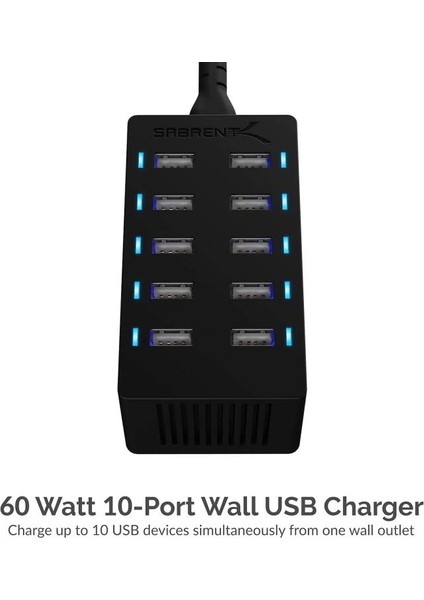 100 Watt Çoklu Bağlantı Noktalı USB Hızlı Şarj Cihazı (Ax-Adpd) 10-Port