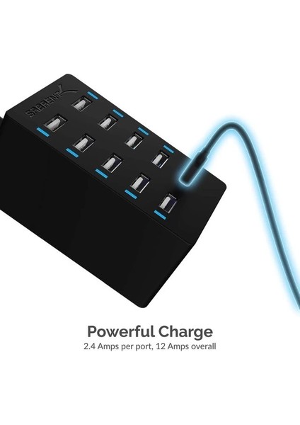 100 Watt Çoklu Bağlantı Noktalı USB Hızlı Şarj Cihazı (Ax-Adpd) 10-Port