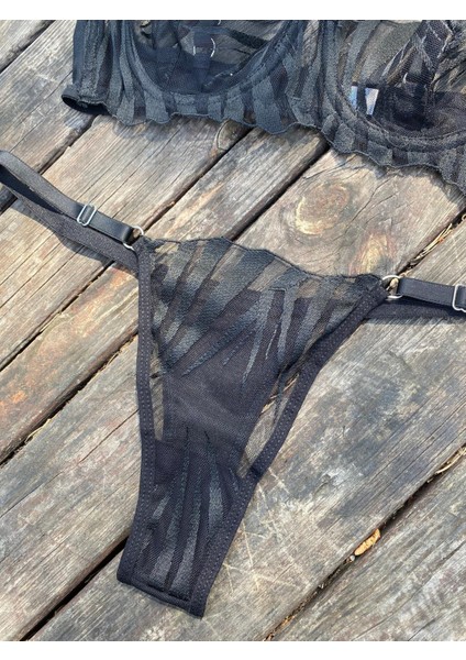 Siyah Çizgili Bralet Takımı