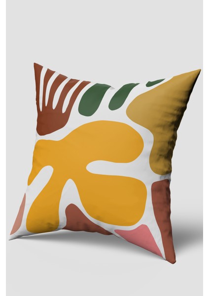 Yeşil Sarı Desenli Tropikal Kırlent Kılıfı