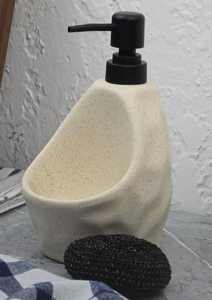 Taş Desenli Sıvı Sabunluk - Sünger Hazneli Mutfak Sabunluğu - 700 ml - Çakıl Desen