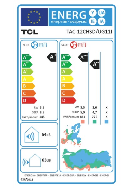 Voxın A+++ TAC-12CHSD/UG11I Inverter 12000 Btu Direkt Sesli Komutlu Yapay Zeka Destekli Duvar Tipi Klima