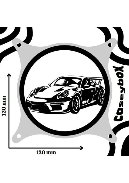 Porsche 120X120 mm Beyaz Çerçeveli Oyun Pc Aksesuarı, Masaüstü Bilgisayar Fan Kapağı modelleri