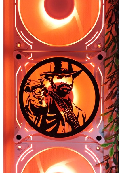 Red Dead Redemption 2 120X120 mm Beyaz Çerçeveli Pc Masaüstü Bilgisayar Fan Kapağı