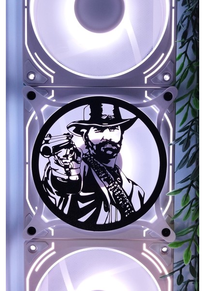 Red Dead Redemption 2 120X120 mm Beyaz Çerçeveli Pc Masaüstü Bilgisayar Fan Kapağı