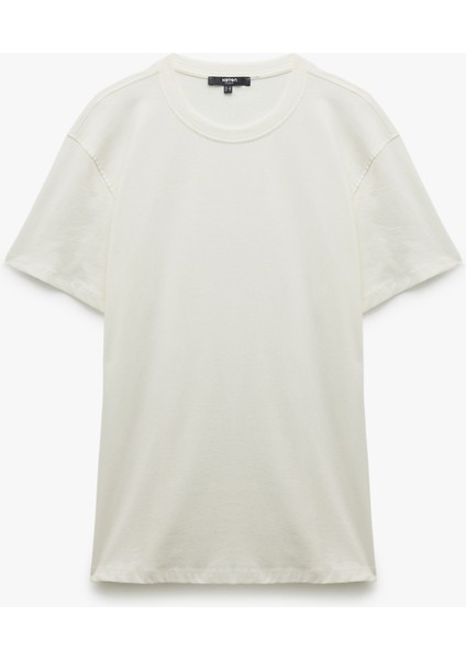 Pamuklu Kısa Kollu Bisiklet Yaka Erkek Basic Tişört