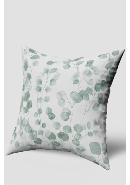 Yeşil Okaliptüs Desenli Kırlent Kılıfı